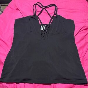 VENUS Black Strappy Tank Top